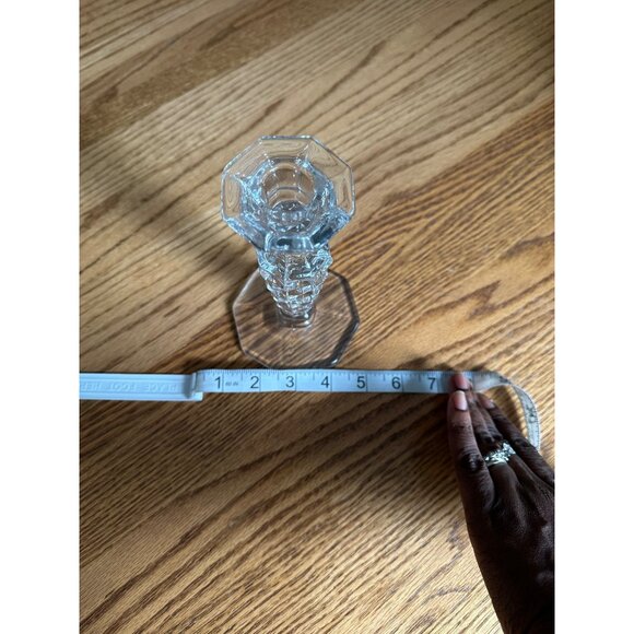 Fostoria American Elegant Glass Taper Candle Holder 6.25" Tall Vintage Crystal - Picture 5 of 8